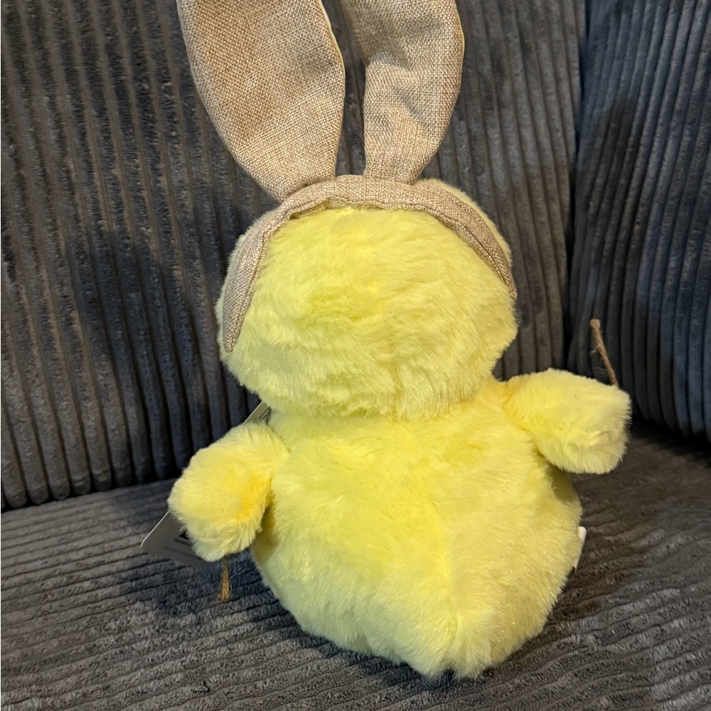 Rae Dunn Weighted Yellow Plush Chick with Bunny Ears - NWT - Picture 5 of 8